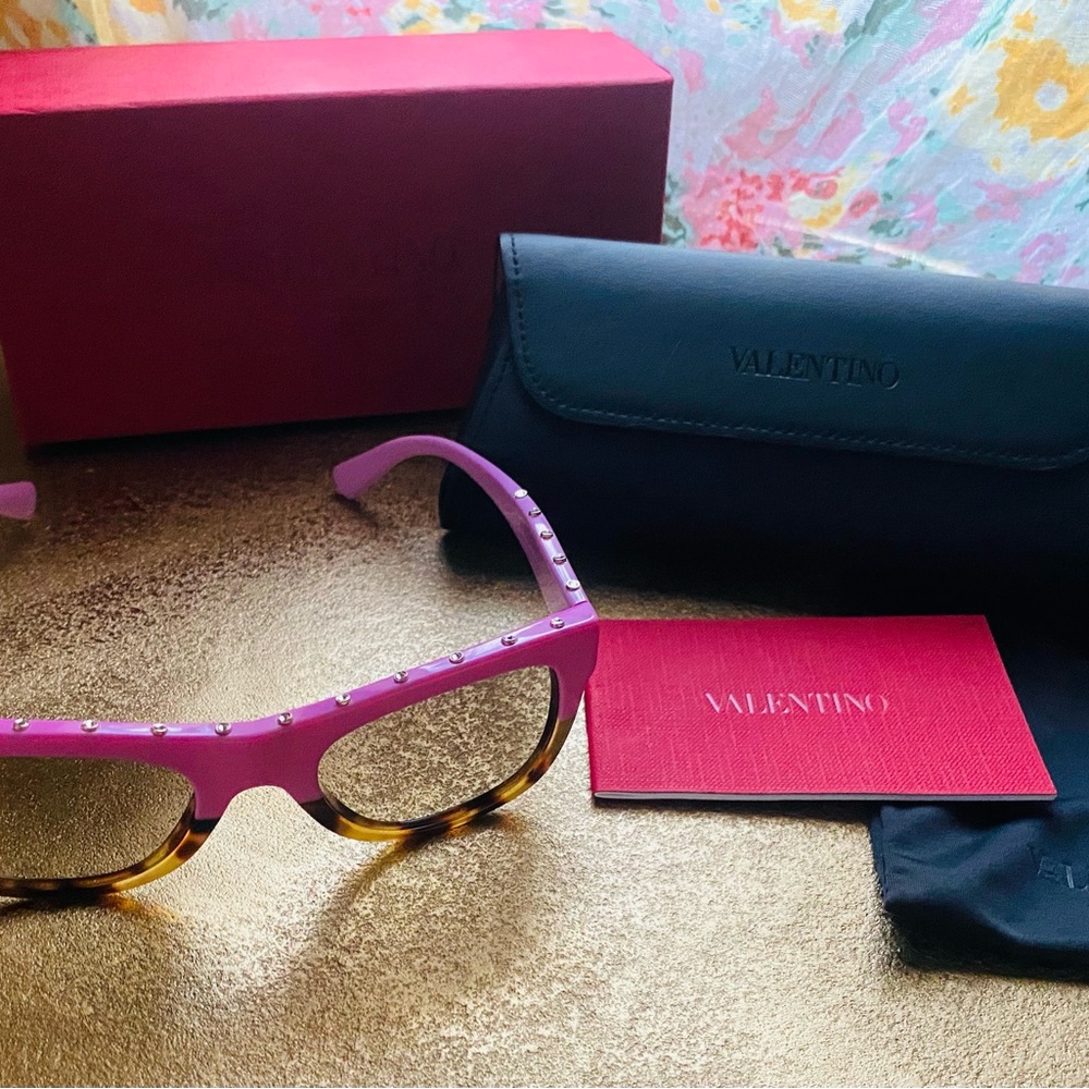 Valentino Pink Studded Women's Eyewear